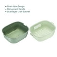 thumbnail image 3 of Uxcell Kitchen Colander Set with Handle, Plastic Washing Bowl and Food Strainer Pasta Drainer Basket-Green, 3 of 6