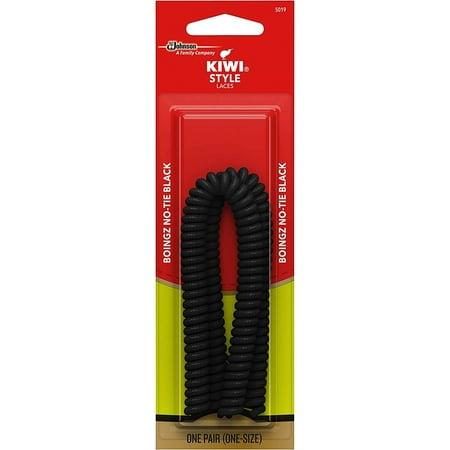 KIWI Style Boingz Laces, No-Tie, Black, One Size