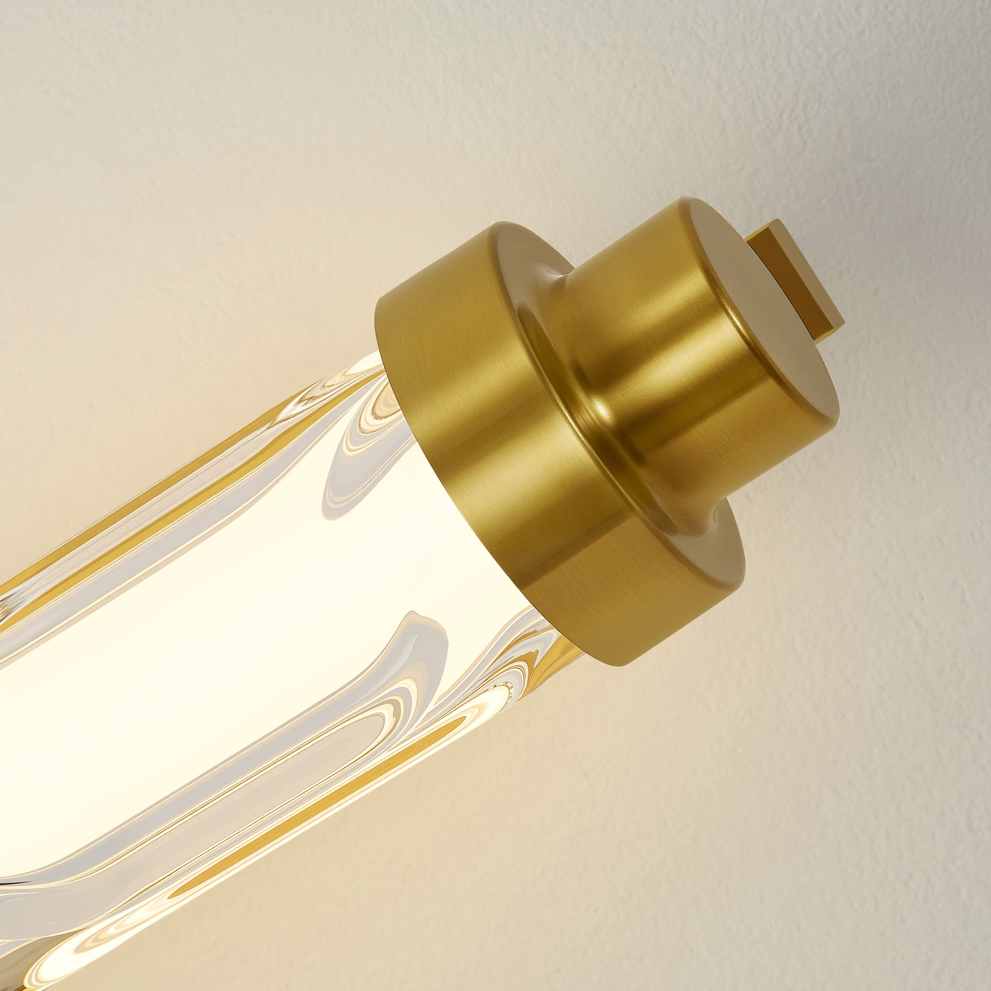 KAISITE 5CCT Modern Dimmable Indoor LED  Glass Wall Sconces, Slide Switch for Warm Light Adjustment, Ideal for Vanity, Hallway and Bedside Areas, Gold
