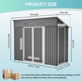 thumbnail image 5 of 4x8 Slope-Roof Reinforced Storage Shed with Weatherproof Sloping Roof & 4 Air Vents, Heavy-Duty Sturdy Metal Frame, Left/Right Optional Door, Outdoor Tool Shed Warehouse for Garden Storage Pet House, 5 of 8