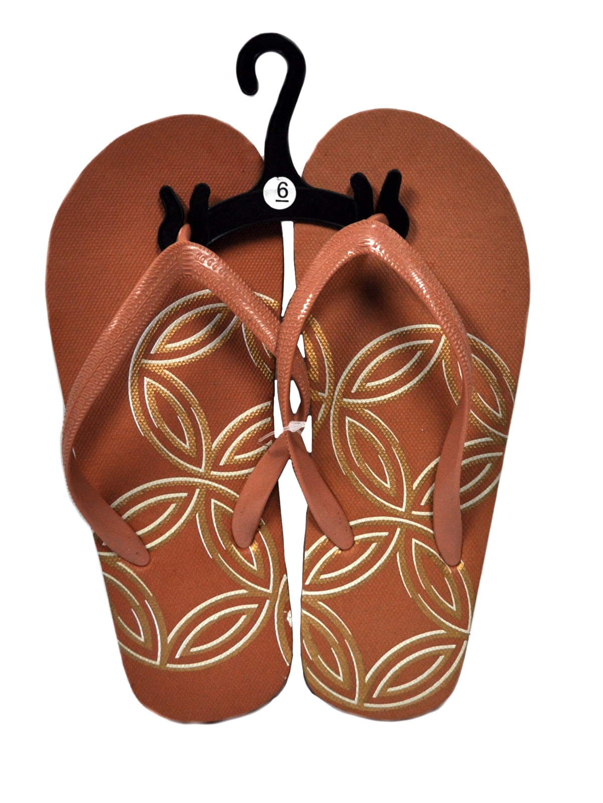 Generic - Womens Flip Flops Brown Medallion Size 6 - Walmart.com - Walmart.com