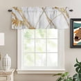 thumbnail image 2 of Kitchen Valances for Window, Abstract Gold Stripes Marble Texture Light Filtering Rod Pocket Valance Curtain, Modern Stone Crack Short Curtains Window Topper for Bedroom Bathroom Living Room 42x12in, 2 of 9