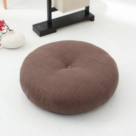 

40cm Linen Seat Cushion Soft Cotton Filling Thicken Sofa Balcony Back Pillow Hip Protective Circular Home Office Chair Car Seat Buttocks Cushion for Living Room