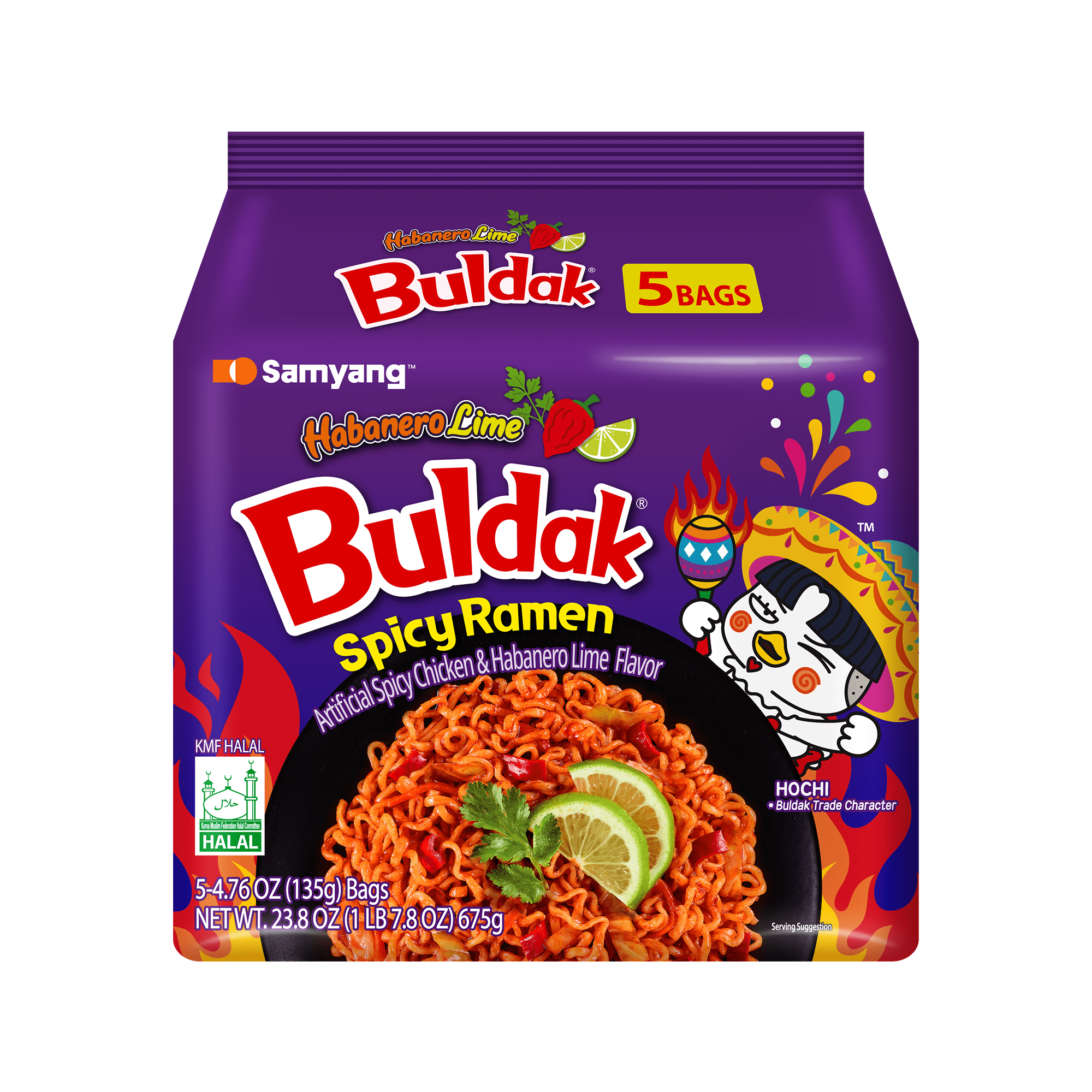 (8 pack) SAMYANG BULDAK HABANERO LIME RAMEN 5-pack