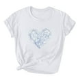 thumbnail image 2 of Valentine's Day T Shirt, Heart Print Tops for Women, Short Sleeve Tee Shirts Fashion Women's Lover Love Printed T-Shirt Round Neck Short Sleeved Tops, 2 of 3