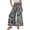 496#Dark Gray, variant on Women's Hawaiian Print Wide Leg Palazzo Pants High Waisted Ties Ruffle Hem Casual Loose Trousers with Pockets Purple L