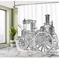 thumbnail image 5 of Ambesonne Steam Engine Shower Curtain, Old Fireman Truck, 69"Wx84"L, Charcoal Grey White, 5 of 5