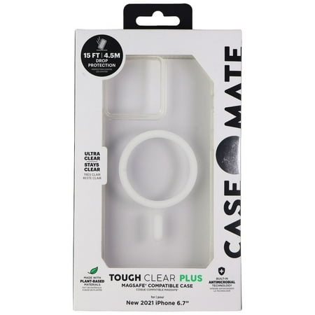 Case-Mate - Tough Clear Plus Hardshell Case w/ MagSafe w/ Antimicrobial for iPhone 13 Pro Max - Clear
