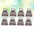 thumbnail image 2 of 8PC Cowbells Noisemaker Square Shape Calling Bell with Handle for Outdoor Football Game Wedding Class Festival Birthday Party Use (Silver), 2 of 5