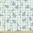 thumbnail image 2 of Ambesonne Nature Fabric by the Yard Upholstery, Botanical Bluebells Blooming, 2 Yards, Lavender Blue and Sage Green, 2 of 5