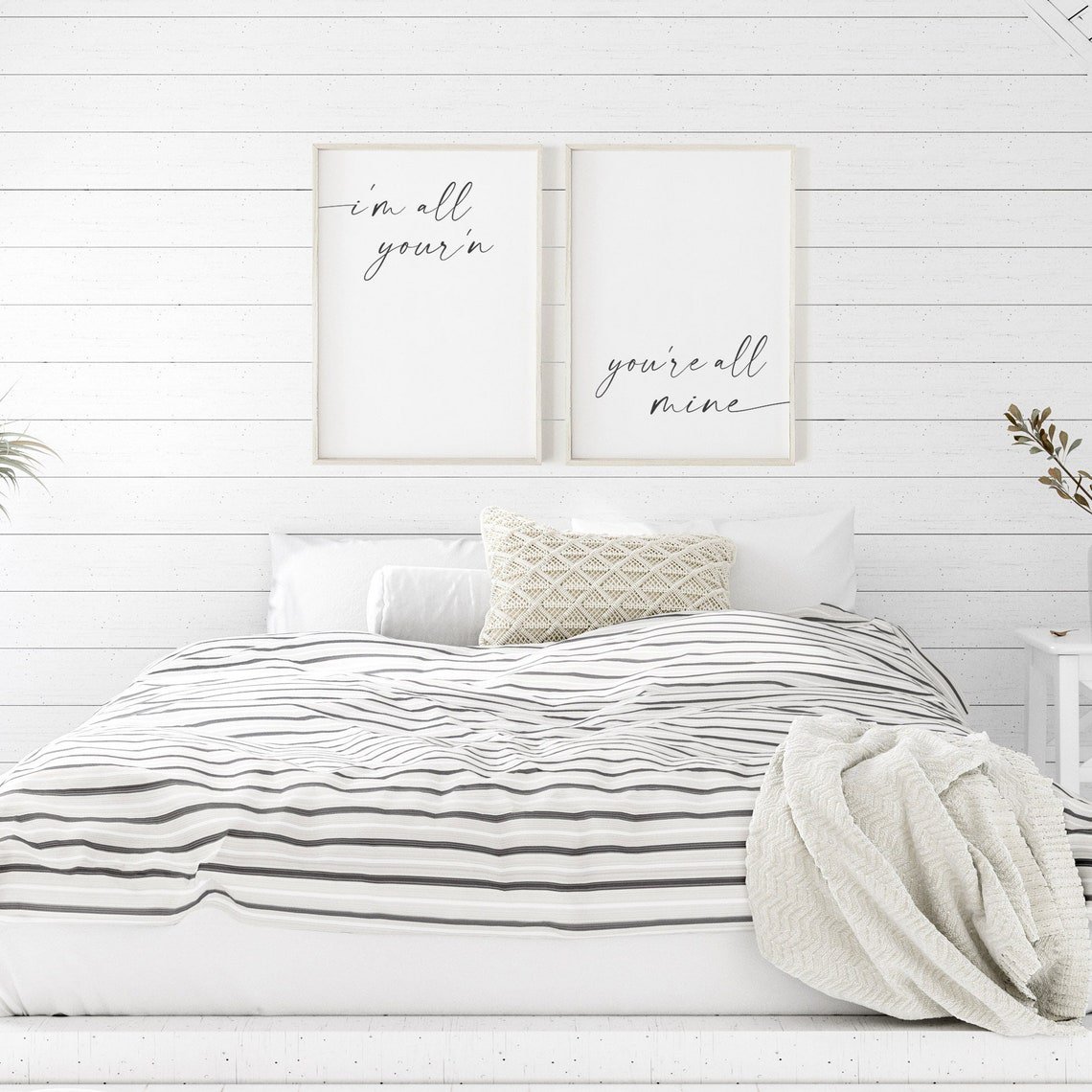 I'm All Your'n You'Re All Mine Apartment Dorm Quote Art, Set 2, Poster Only