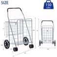 thumbnail image 2 of Ltmate Jumbo Folding Shopping Cart with Double Basket and Adjustable Handle, Sliver, 2 of 6
