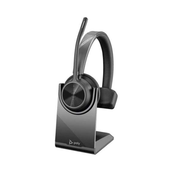 (Open Box) Poly Voyager 4310-M UC Wireless Bluetooth Headset with Charging Stand – 8G103AA
