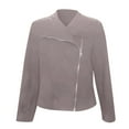 thumbnail image 3 of Fashion Fall Winter Short Moto Jacket For Women Casual Suede Leather Look Outerwear Winter Coats Women Ladies Winter Coats 3x Rain Jacket Women Aline Coat plus Size Long Jackets for Women Winter, 3 of 3