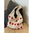 thumbnail image 6 of Women's Crochet Tote Bag Knitted Large Shoulder Bag Summer Hobo Handbag, 6 of 7