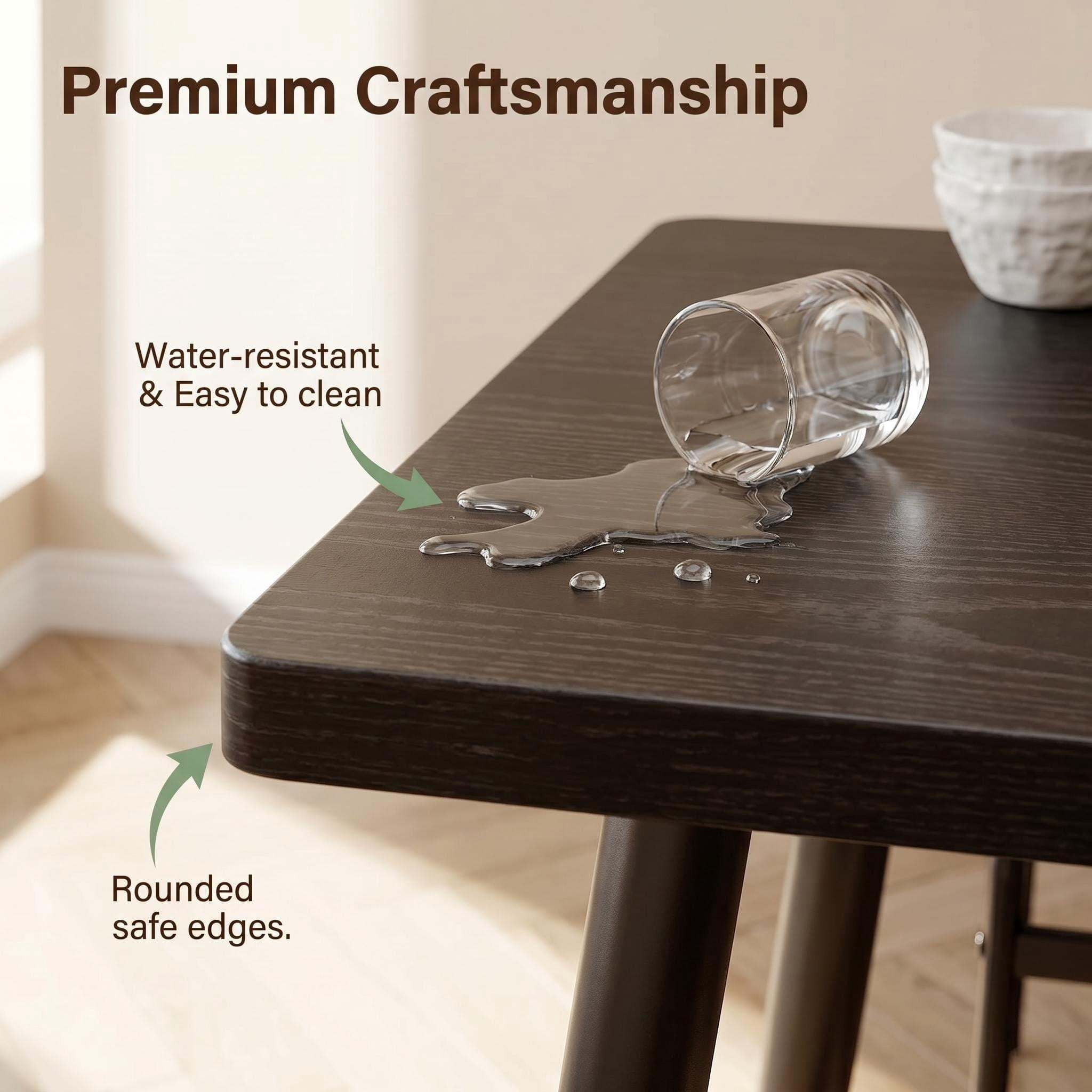 Dining Table Set for 4, Lofka Modern Kitchen Table and 4 Chairs for Small Spaces & Breakfast Nook, Black
