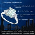 thumbnail image 2 of Gem Stone King 10K White Gold Sky Blue Simulated Aquamarine and White Created Sapphire 3 Stone Engagement Ring for Women (2.94 Cttw, Octagon 9X7MM, Gemstone March Birthstone, Size 6), 2 of 5