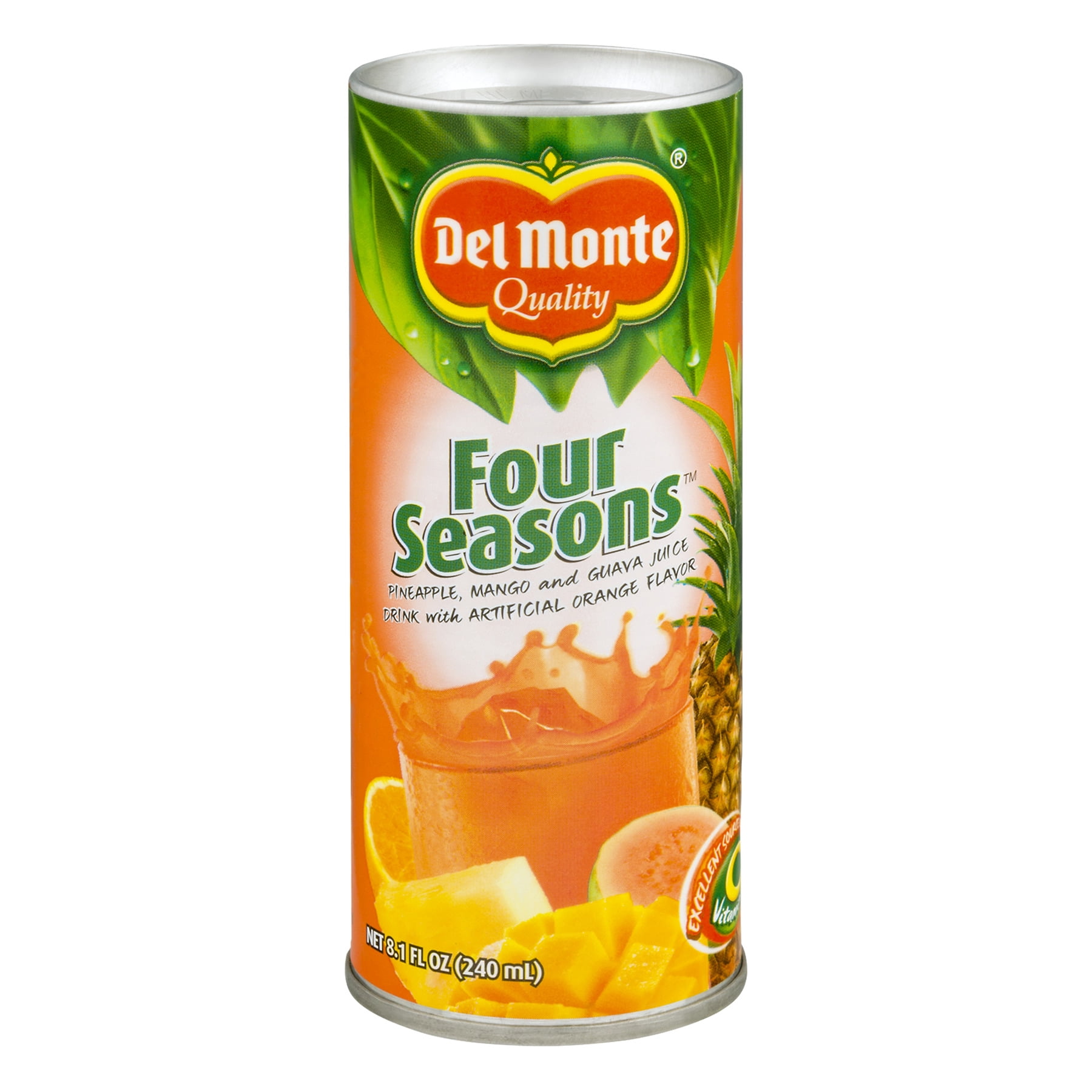 (6 pack) Del Monte Juice, Four Seasons, 8.1 Fl Oz