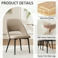 thumbnail image 3 of YOUNIKE Mid-Century Modern Dining Chairs Set of 2, 20.1"W Faux Leather Kitchen Chairs, Upholstered Armless Chairs with Metal Legs, Khaki, 3 of 21