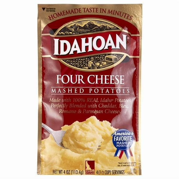 Pack of 4 Idahoan Four Cheese Mashed Potatoes, 4 oz