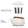 thumbnail image 3 of ZENS Japanese Teapot with Infuser, 27oz Modern Matte White Ceramic Loose Leaf Tea Pot with Bentwood Handle for Gift, 3 of 6