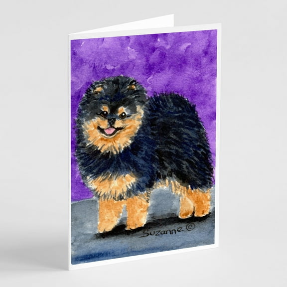 Pomeranian Greeting Cards and Envelopes Pack of 8