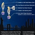 thumbnail image 2 of Gem Stone King 925 Silver and 10K Yellow Gold Blue Tanzanite and White Lab Grown Diamond Dangle Earrings for Women | 0.51 Cttw | Gemstone December Birthstone | Heart Shape 4MM, 2 of 6
