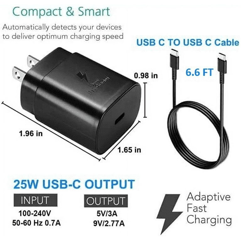 Type C Charger Cable with 25W Pd USB C Adapter for Samsung Galaxy Mobile  Phone C Power Charging - China for Phone Charger and Fast Charging price