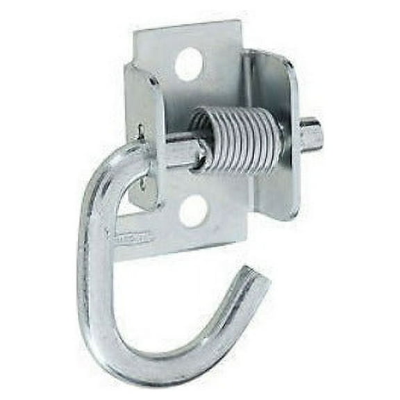 National Mfg N237-040 Zinc Plated Spring Loaded Rope Tarp Hooks Brackets - Quantity of 5