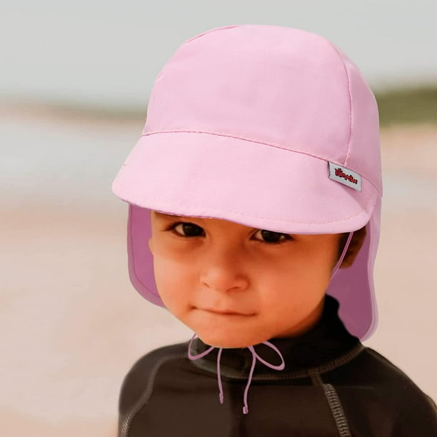 Ffiy Baby Sun Hat Upf 50+ Uv Ray Sun Protection Infant Summer Swim Hat With Neck Flap Toddler Hats For Boys Girls Pink 
