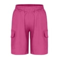 thumbnail image 5 of Bovxnpu Boys Cargo Shorts Pull-On Hiking Shorts Cargo Pocket Cotton Linen Shorts Elastic Waist School Shorts, 5 of 5