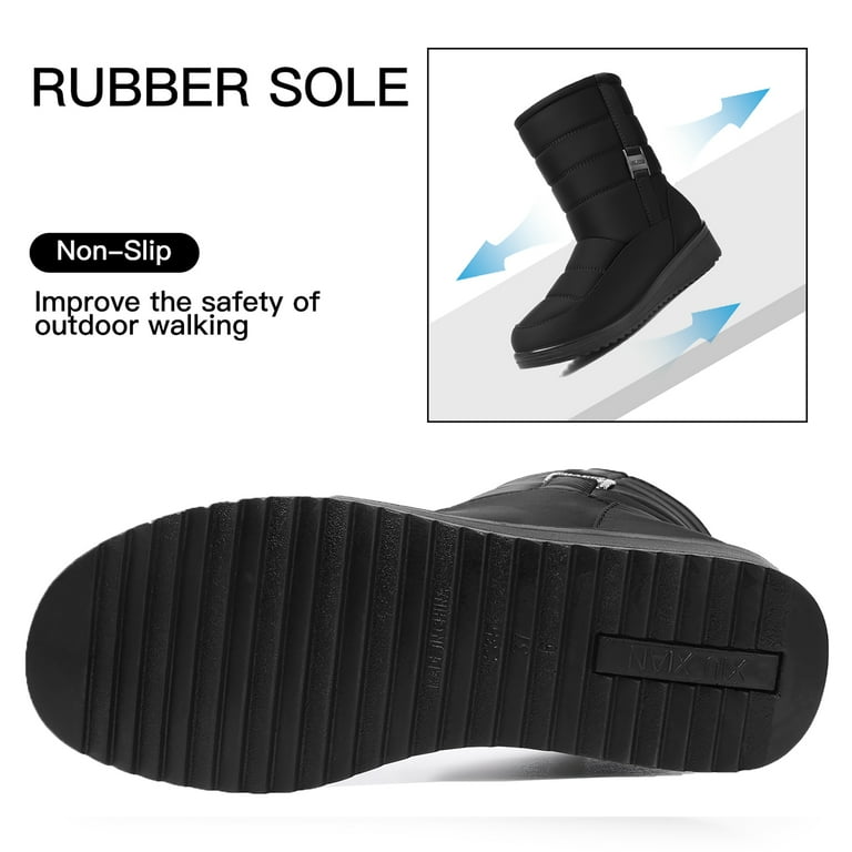 SHIBEVER Winter Snow Boots for Women Warm Faux Fur Lined