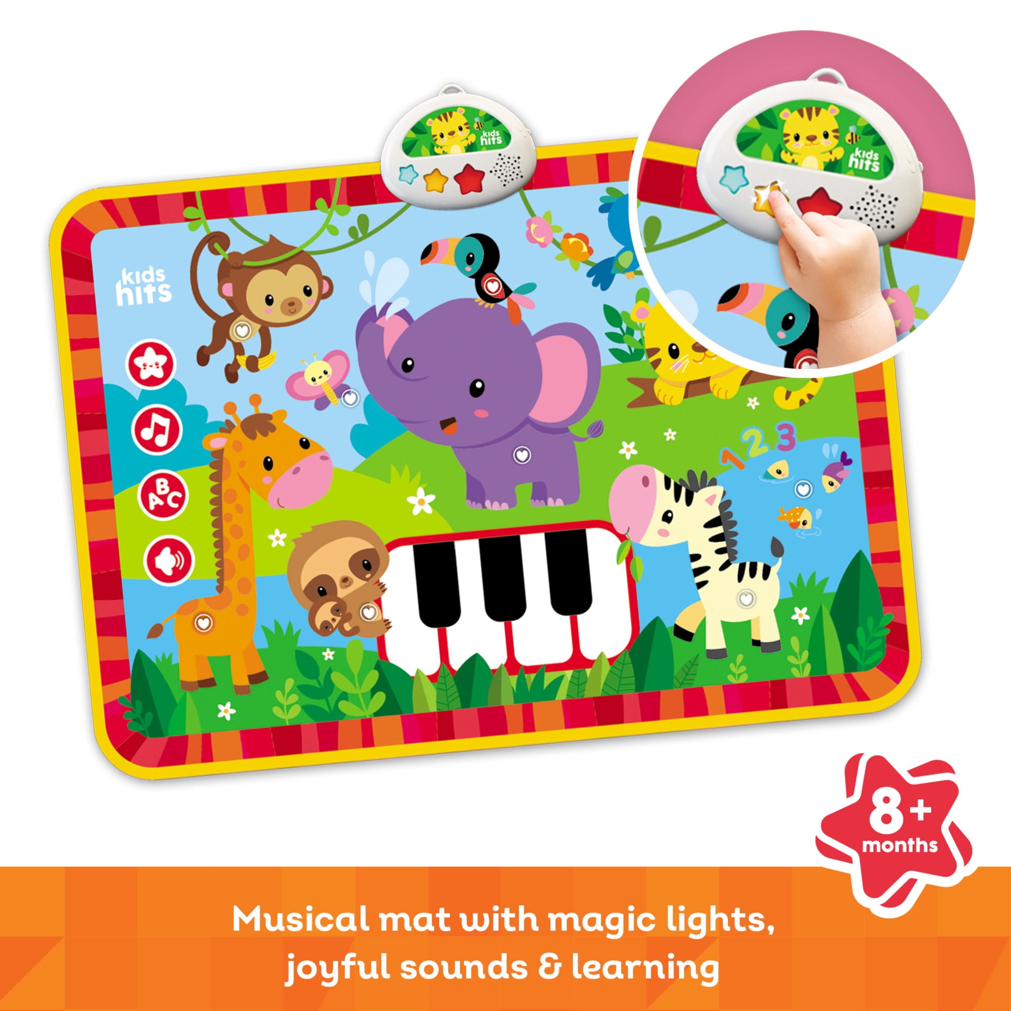 Kids Hits: Light & Sound Mat - Musical Zoo - Activity Floor Pad, Sensory Play Toy, Animals-Songs-Piano Notes, Touch-Listen-Learn, Baby-Toddlers 8Mo+