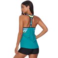 thumbnail image 3 of Haut de Tankini Rehausseur à Dos en T à Bretelles, Imprimé à Rayures Blouson pour Femme, 3 of 6