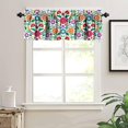 thumbnail image 4 of Vintage Flower Valances Curtain Abstract Floral Boho Retro Mexican Folk Art Printed Rod Pocket Window Treatment for Living Room, Bedroom, Kitchen, Bathroom,1 Panel, 54" W x 18" L, 4 of 6