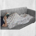 thumbnail image 6 of Swan Soft Flannel Fleece Throw Blanket, Rainbow Colored Swans Pattern Birds Wings Themed Nursery Kids Print, Cozy Plush for Indoor and Outdoor Use, 60" x 80", Multicolor, by Ambesonne, 6 of 6