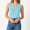 Blue, variant on Women's Vertical Striped V-Neck Sleeveless Pleated Tank Top Casual Loose Fit Blouse Spring and Summer Daily Wear S–XXL