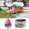 thumbnail image 1 of Disco Car Rearview Hanging Ornament Shiny Cowboy Hat Charm Cute Vehicle Accessory Decoration, 1 of 7