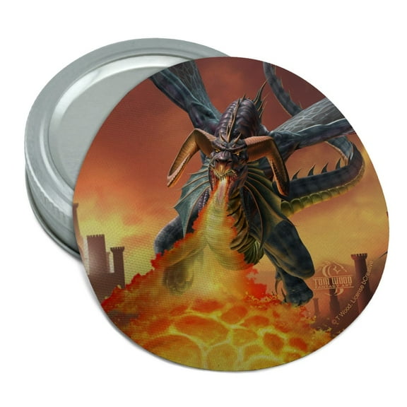 Flying Dragon Fire Breathing Fantasy Round Rubber Non-Slip Jar Gripper Lid Opener