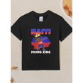 thumbnail image 1 of Haiti Young King Boys' 100% Cotton T-Shirt - Slim Fit Haitian Flag Graphic Tee with Melanin Pride Design, Machine Washable Casual Top for Black Kids, Haitian T Shirt, Allseason Apparel, Vibrant Print, 1 of 6
