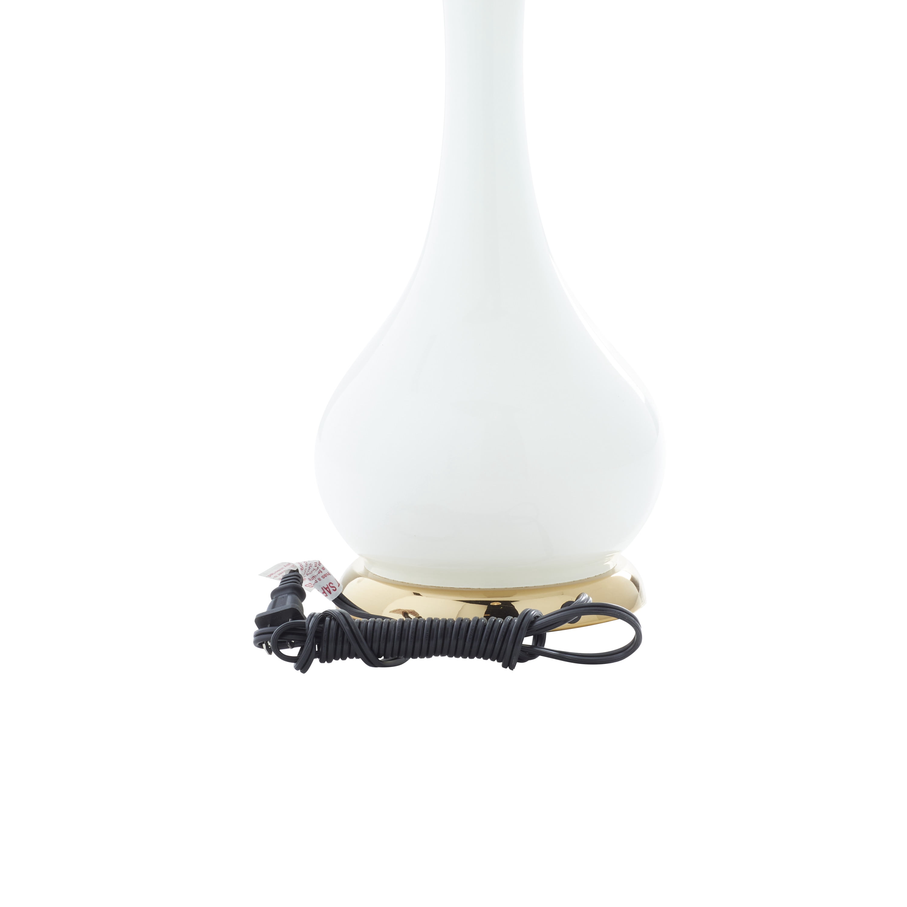 DecMode 29" White Table Lamp with White Linen Shade (2 Count)