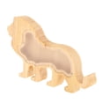 thumbnail image 1 of Alcancía de madera con forma de cerdito, divertida, con forma de animales, para ahorrar monedas, escultura, regalo para niños. León, 1 of 7