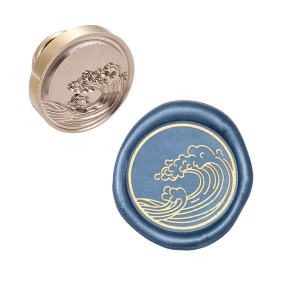 DIY Scrapbook Brass Wax Seal Stamp Head Spindrift Golden 25x14mm
