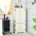 thumbnail image 5 of Costway Accent Floor Storage Cabinet W/ Adjustable Shelves Antique 2-Door Cream White, 5 of 10