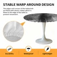 thumbnail image 2 of Elastic Fitted Round Tablecloth, Gray Waterproof Stretch Table Cover for 36"-44" Tables, Retro Oil Painting Modern Abstract Art Aesthetics Washable Outdoor Tablecloths for Patio, Picnic, Camping, 2 of 9