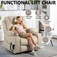 thumbnail image 3 of Large Power Lift Recliner Chair Sofa with Massage and Heat for Big and Tall Elderly,Infinite Positions,Dual Motor,Cup Holders,Extended Footrest,Velvet Home Theater Seat, 3 of 9