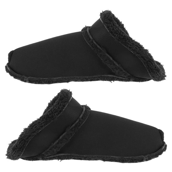 LOLIPPYY 1 Pair Soft Plush Winter Shoe Inserts with Detachable Black Fuzzy Liners, Perfect for Hole Shoes Comfort and Warmth