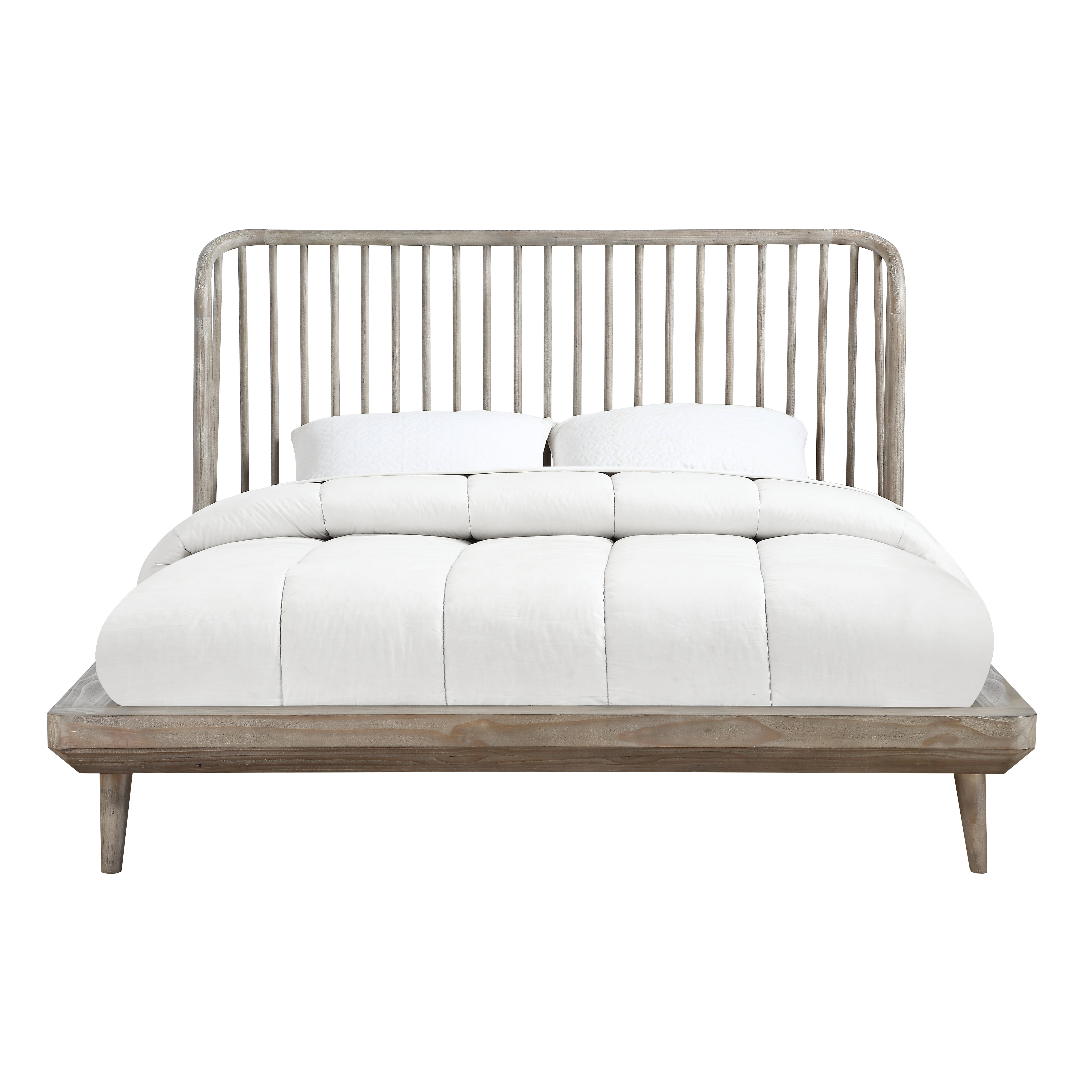 Modus Furniture Spindle Solid Wood, Cal King Platform Bed Frame Wood Slats