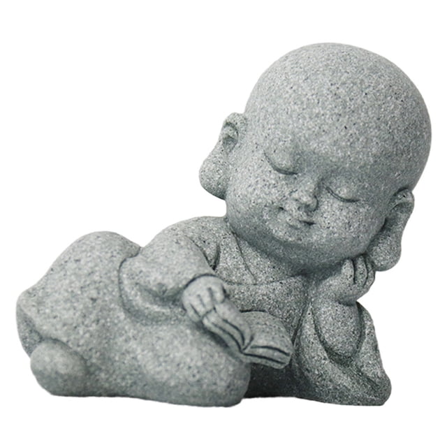 Adorable Buddha Statue Accessories Sculptures Resin Collectible Baby Reading Book