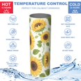 thumbnail image 5 of Sunflower 20oz Stainless Steel Skinny Tumbler – Vacuum Insulated Slim Travel Cup with Lid & Stainless Steel Straw, 360° Full Wrap Printed Tumbler for Home, Office & Outdoor Use, Spring, 5 of 6